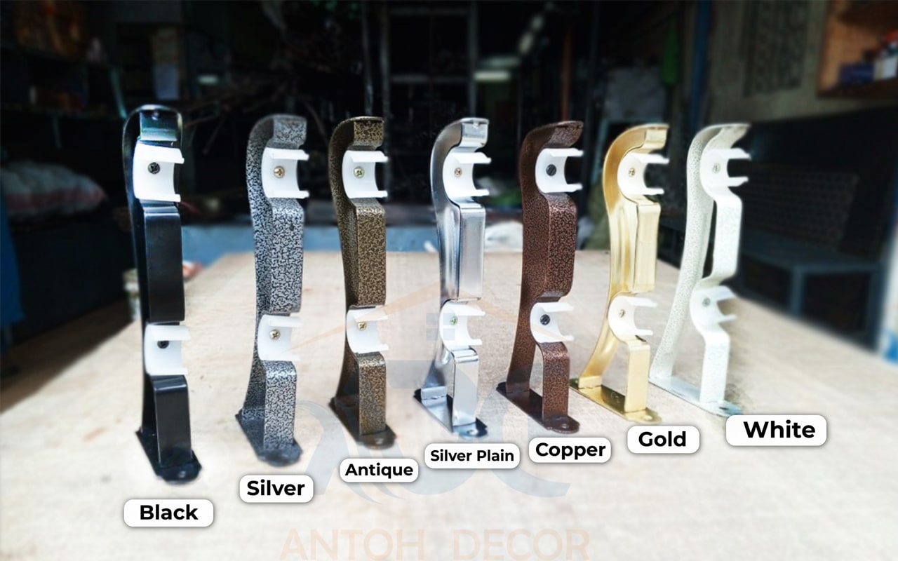 Premium curtain rods installed in a living room